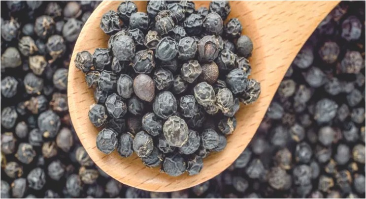 Black pepper stimulates the secretion of hydrochloric acid in the stomach