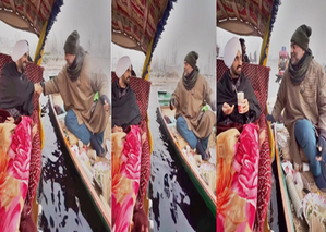 Diljit Dosanjh’s peaceful moment on Dal Lake: Relishing Kahwa and Kashmir’s beauty