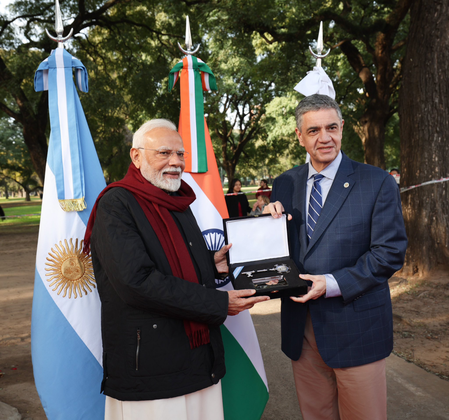 PM Modi honoured with symbolic ‘Key to the city of Buenos Aires’ during landmark Argentina visit