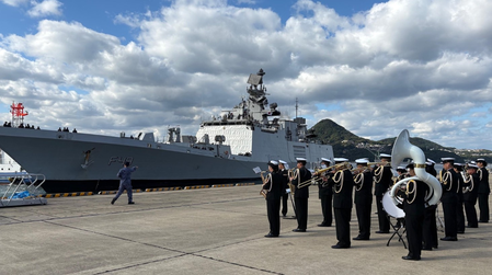 Japan Maritime Self-Defence Force welcomes INS Sahyadri at Sasebo