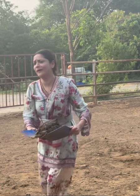 Ankita Lokhande picks cow dung with bare hands, embraces ‘Gau Seva’