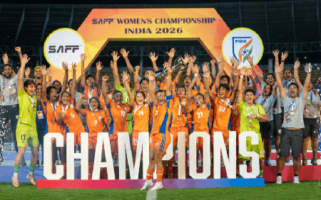 <div>Dominant India beat Bangladesh to end a seven-year wait for title in SAFF Women’s Championship</div>