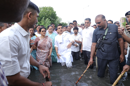 Gujarat Dy CM inspects flood-hit areas in Surat, orders swift relief and restoration