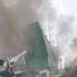 Container ship hit, catches fire off Oman: UKMTO
