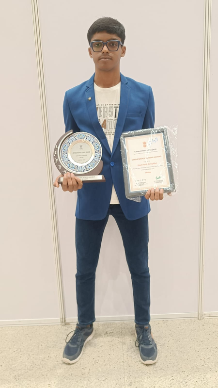 Adani Sportsline Academy skater Parth Shah honoured with Gujarat’s Jaydeepsinhji Junior Award