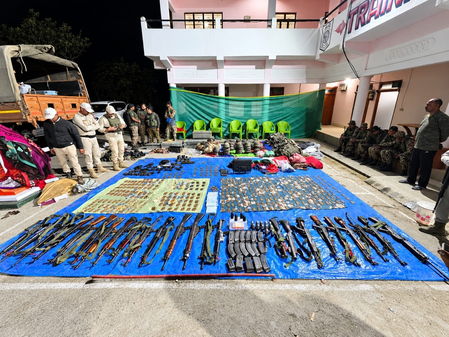 Manipur: Security forces arrest 17 suspected militants, seize large cache of weapons